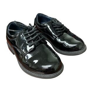 Bruno Marc Toddler Boys Size 10 Black Faux Leather Classic Oxfords Dress Shoes